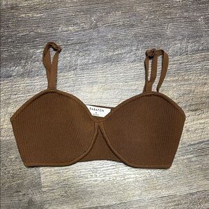 Babaton Cocoa Ribbed Bralette